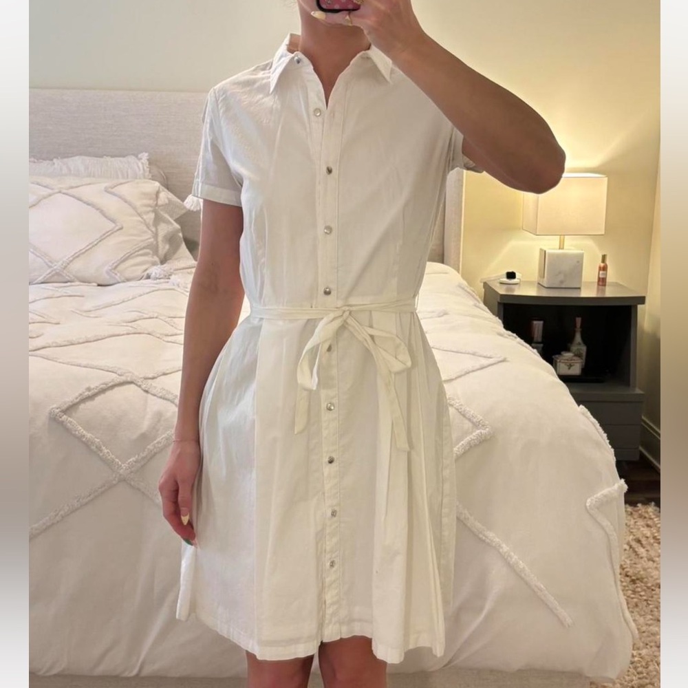 Single White Mini Shirt Dress